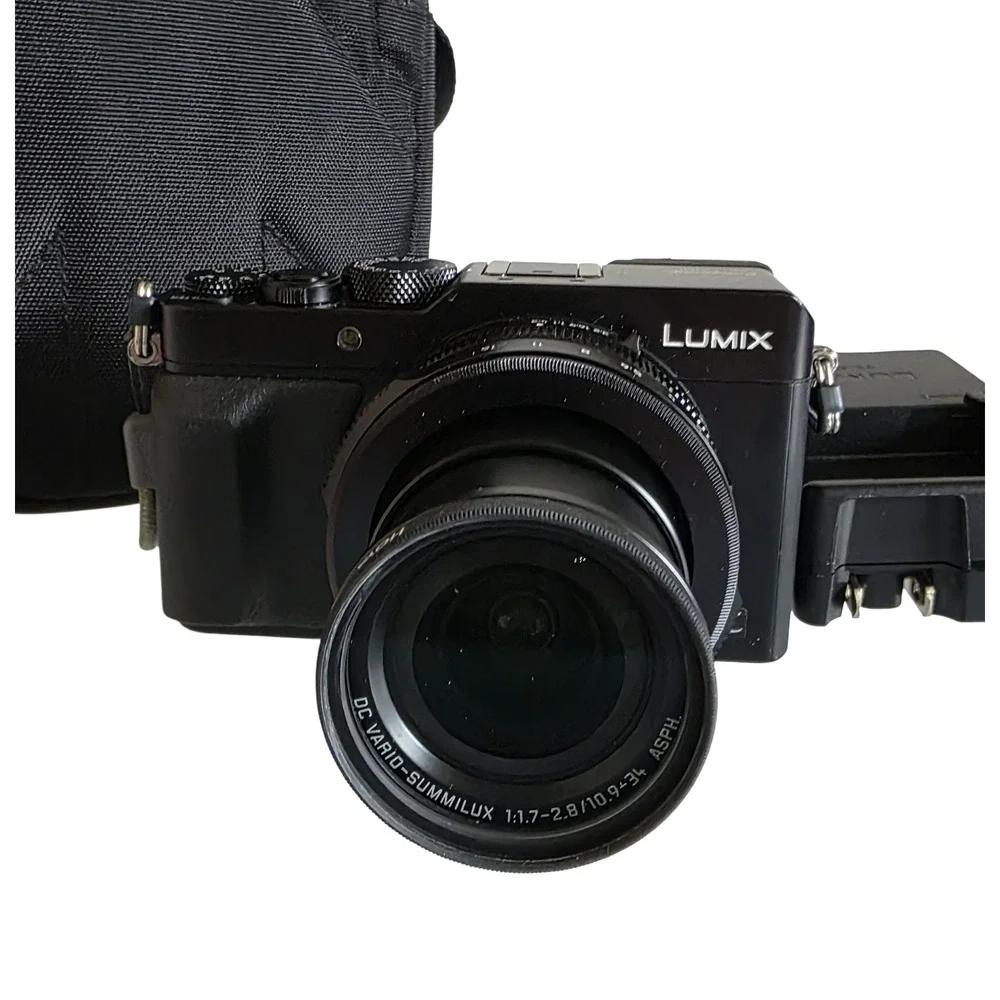 Panasonic LUMIX DMC-LX100 12.8MP Digital Camera Black Bundle Case 64GB Card Char